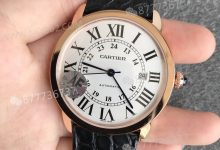 AF厂卡地亚伦敦RONDE男士42mm系列玫瑰金壳黑色鳄鱼皮-涛哥玩表